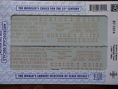 Microscale Decal HO #87-1014 Passenger Car - Gold Lettering