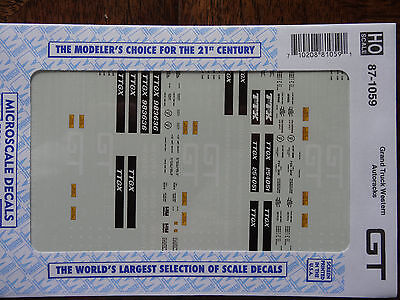 Microscale Decal HO #87-1059 GTW Autorack - Enclosed - 89?