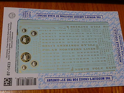 Microscale Decal HO #87-1433 Christmas - Polar Northern Railroad Lines