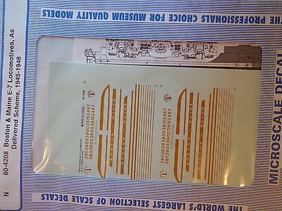 Microscale Decal N #60-4208 Boston & Maine (B&M) Diesel - E7A - As Delivered Sc