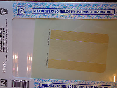 Microscale Decal N #60-892 Pennsylvania Railroad Passenger Car Stripes, (1947-6