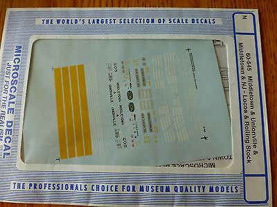 Microscale Decal N #60-545 M&NJ Diesels & Freight Cars Inlcudes Middletown-Unio