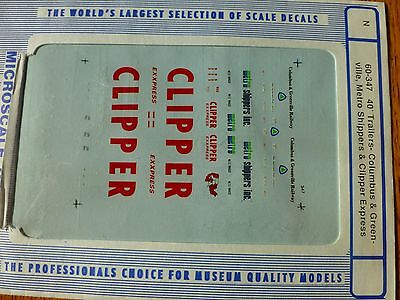 Microscale Decal N #60-347 40' Trailer Decal Set - Clipper Ex/Columbus & Greenv