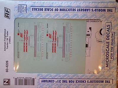Microscale Decal N #60-4226 American Freightways Trailer - 28' - Tractor Dates: