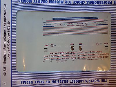 Microscale Decal N #60-835 Southern Pacific/Cotton Belt Bicentennial Locos- "Di