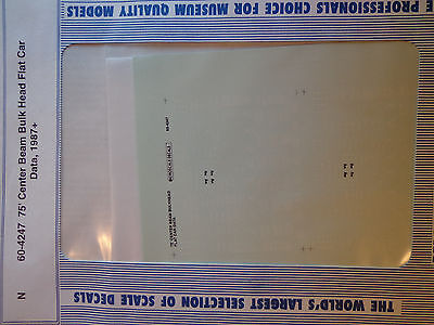 Microscale Decal N #60-4247 Bulkhead Centerbeam Flat Cars -- Data 1987+