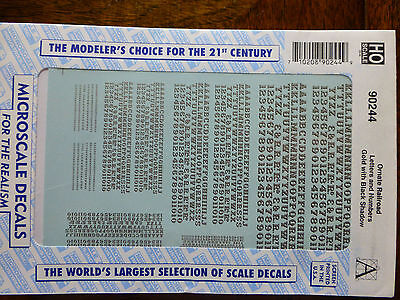 Microscale Decal #90244 Ornate Railroad Letters and Numbers Silve w/Black Shadow