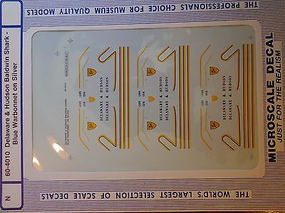 Microscale Decal N #60-4010 D&H Diesel - RF16 - Sharknose - Baldwin