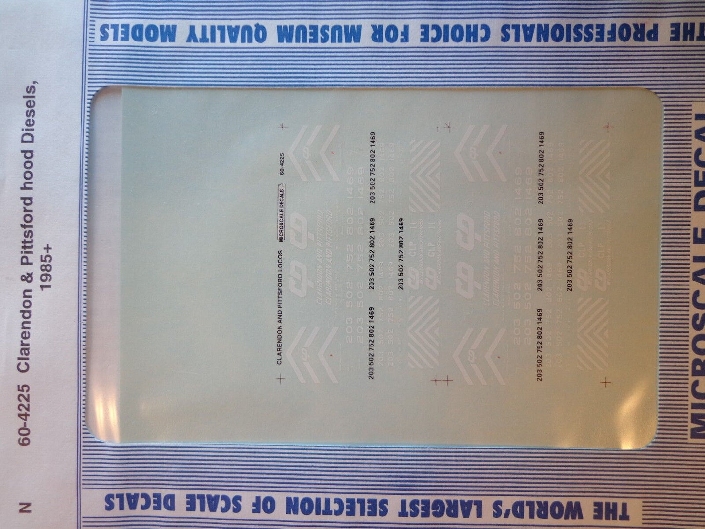 Microscale Decal N #60-4225 Clarendon & Pittsford Diesel 1985+