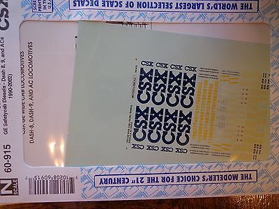 Microscale Decal N #60-915 CSX GE Dash 8, Dash 9 and AC Diesels (1990-2002)-"Di