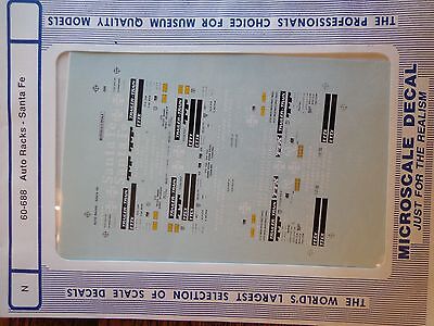 Microscale Decal N #60-688 ATSF Freight-Autorack - Enclosed - 89ft ATSF