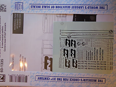 Microscale Decal N #60-1335 Western Fruit Express (WFCX) & Burlington Northern