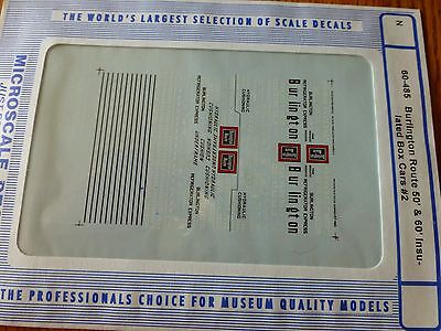 Microscale Decal N #60-485 CB&Q Freight-Box Car - Insulated - 50' 60'