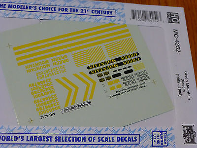 Microscale Decal HO #MC-4252 Green Mountain Diesel - Early Schemes Dates:1965-8