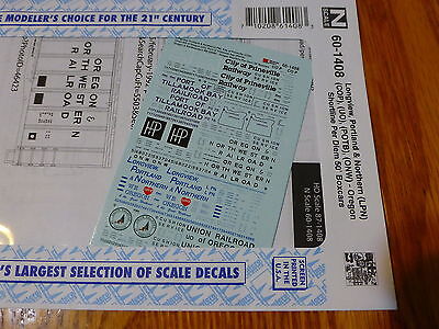 Microscale Decal N #60-1408 Oregon Shortline Per Diem 50' Boxcars (LP&N, COP, UO