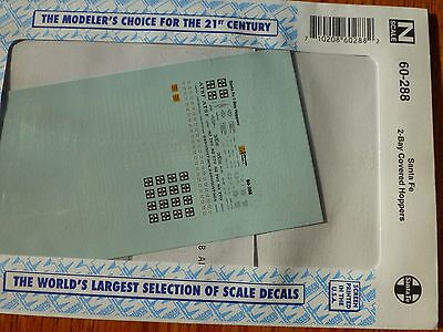 Microscale Decal N #60-288 ATSF Freight -Hopper - Covered - 2-Bay - 70-ton