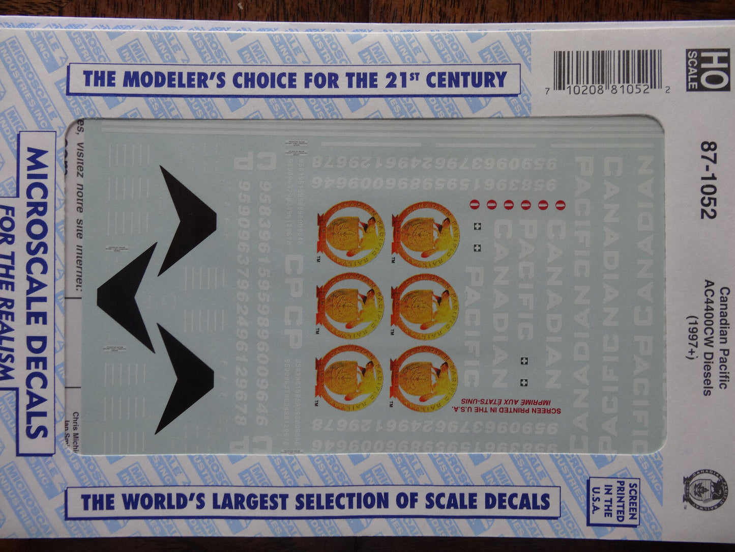 Microscale Decal HO #87-1052 CP Diesel - AC4400CW - Beaver Logo