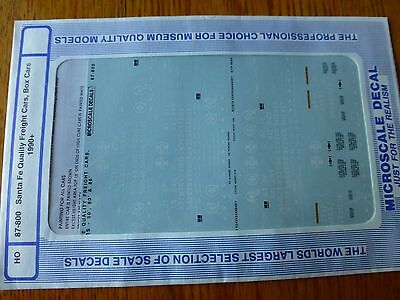 Microscale Decal HO #87-800 Santa Fe 50', 60', 86' Box Cars (1990-1996) Box Car