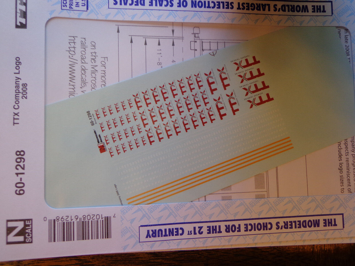 Microscale Decal N #60-1298 TTX Company Logo 2008. Autoracks & Well cars