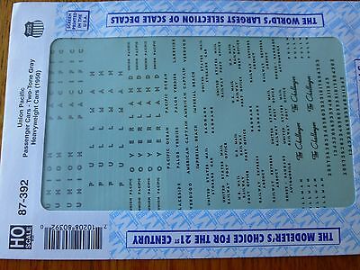 Microscale Decal HO #87-392 UP Passenger Car - Two-Tone Grey Heavyweight Cars