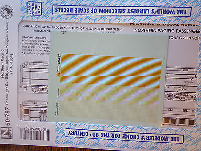 Microscale Decal N #60-787 Northern Pacific Pacific Passenger Car Stripes, (194