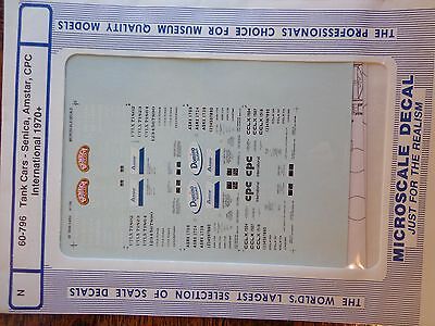 Microscale Decal N #60-796 Tank Cars - Seneca, Amstar, CPC International, (1970