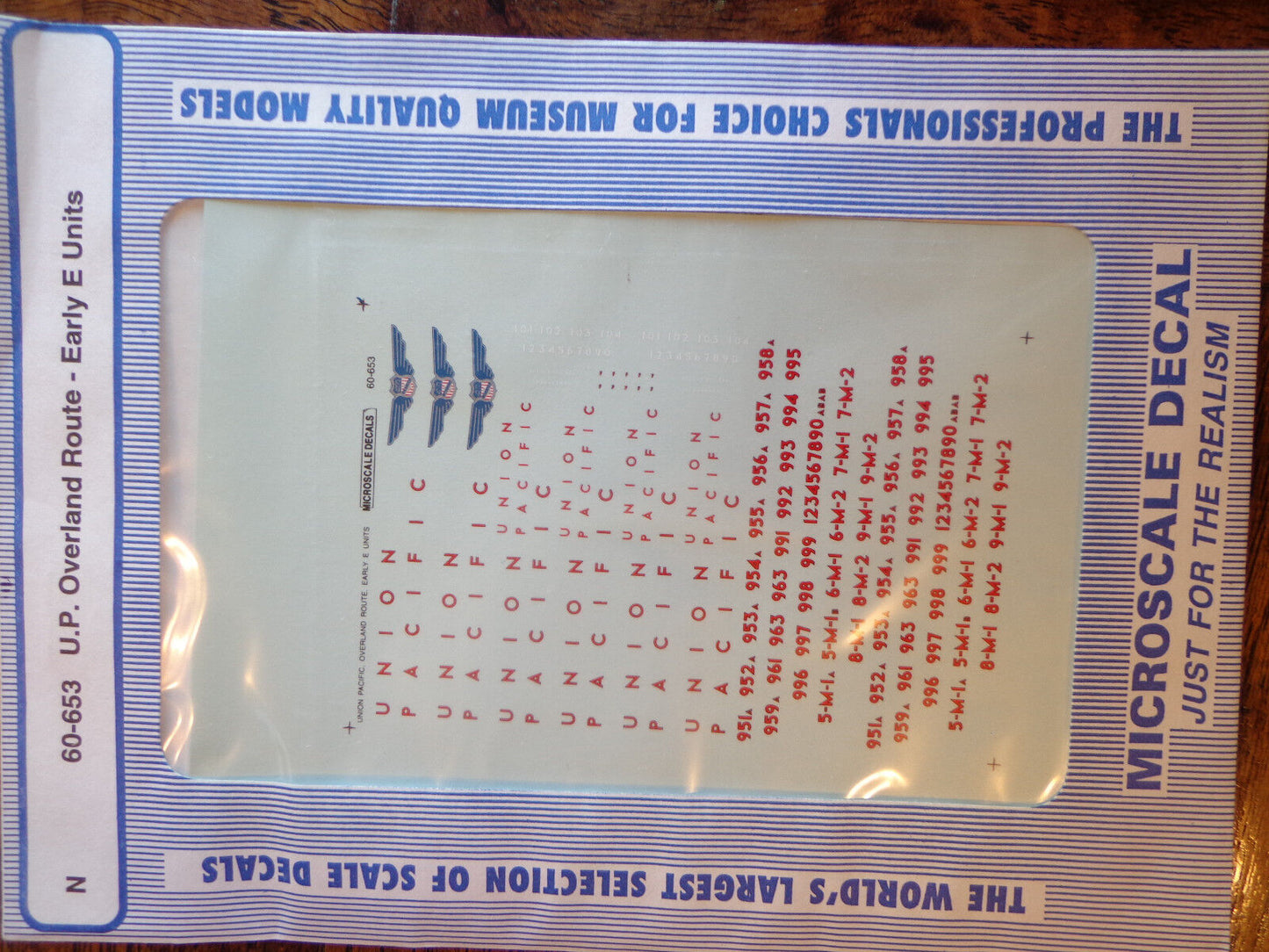 Microscale Decal N #60-653 UP Diesels- E-Units - Early Overland Logos