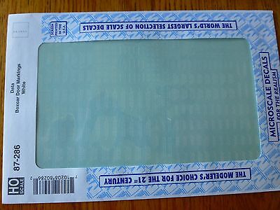 Microscale Decal HO #87-286 Data - Freight-Box Car - Door Markings - White
