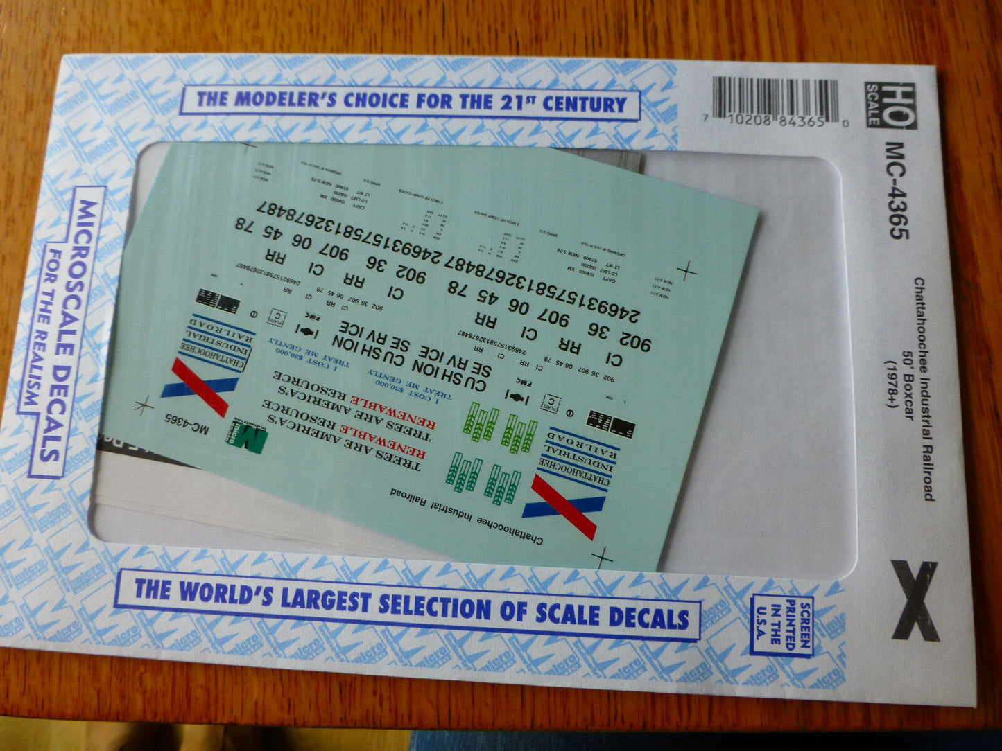 Microscale Decal HO #MC-4365 Chattahoochee 50' Box Cars Dates:1977+