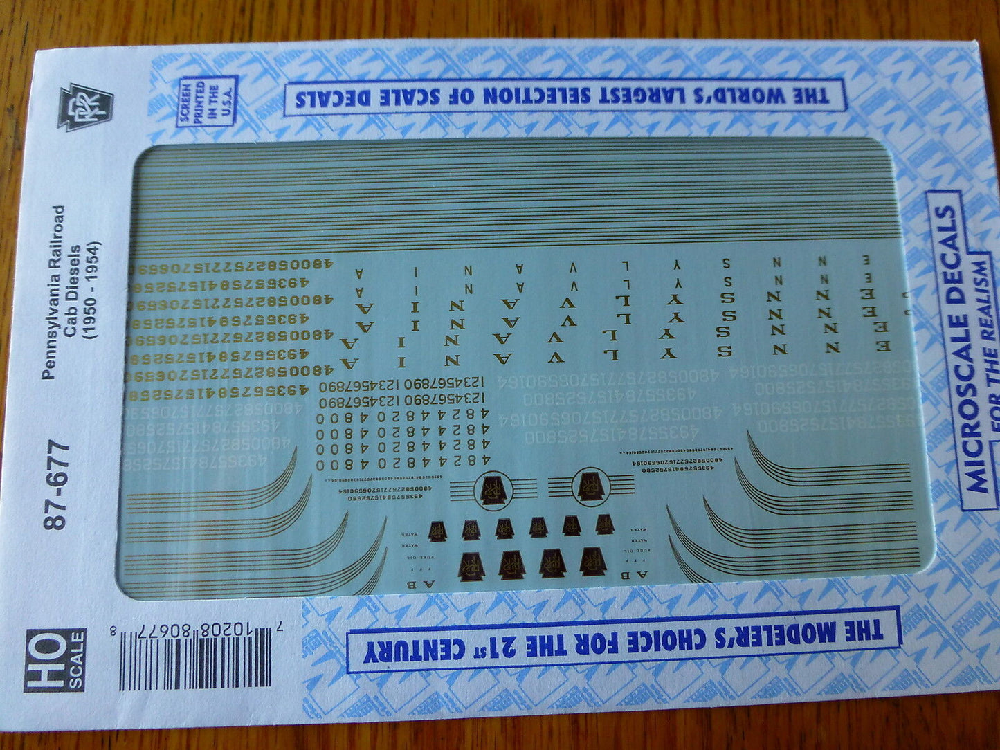 Microscale Decal HO #87-677 PRR Diesels- Cabs & Electrics - 5 Stripe Scheme - Go
