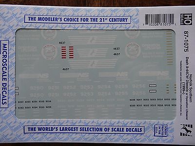 Microscale Decal HO #87-1075 NS Diesel - Dash 9-44CW 9250-9256 - Operation Life