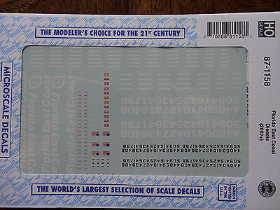 Microscale Decal HO #87-1158 FEC Diesels 2002+