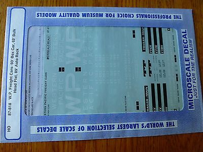 Microscale Decal HO #87-818 WP Freight Cars - 60' Boxcar, 62' Bulkhead Flat, 89