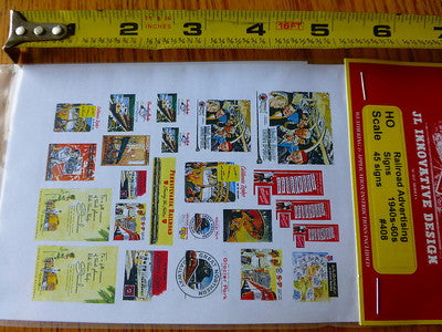 JL Innovative Design HO #408 Railroad Advertising Signs (45 Signs) Paper