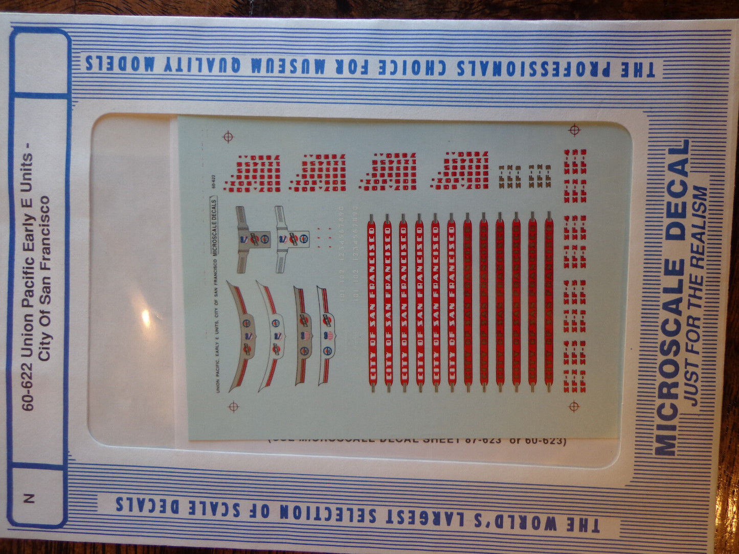 Microscale Decal N #60-622 UP Diesels early E units, City of San Francisco