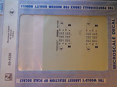 Microscale Decal N #60-4336 MSE Box Car - Single Door - 50' Dates:1978+