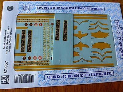 Microscale Decal HO #87-957 Canadian National H16-44, H24-66 Diesels (1955-1961