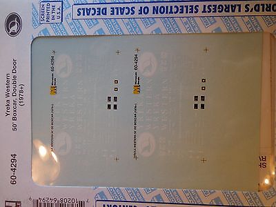 Microscale Decal N #60-4294 YW Box Car - Double Door - Outside Post - 50'
