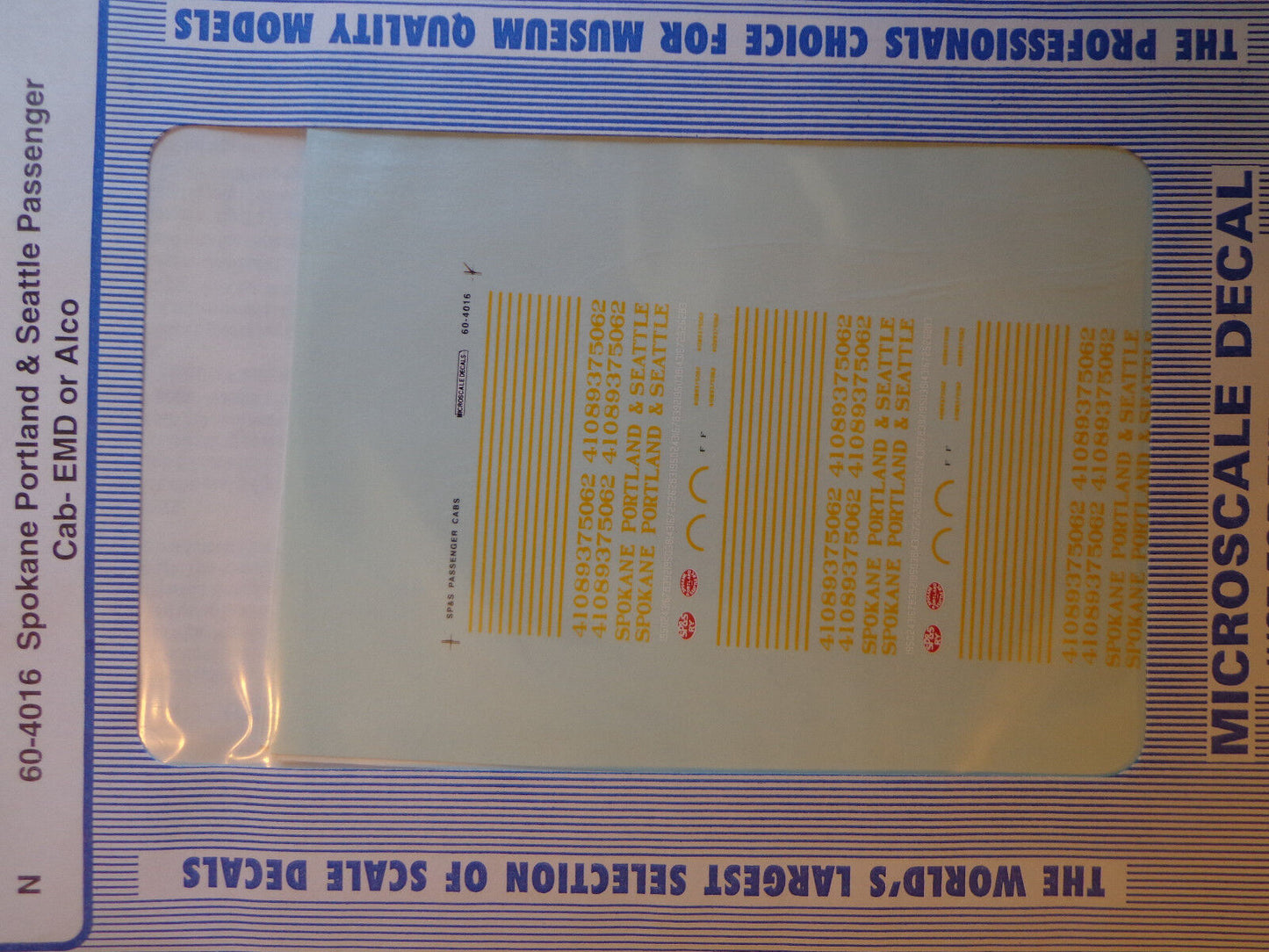 Microscale Decal N #60-4016 SP&S Diesel - Cabs - EMD or Alco