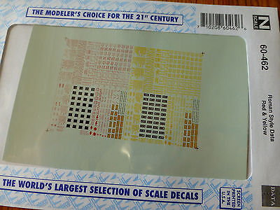 Microscale Decal N #60-462 Freight Car Data - Roman Lettering - Red & Yellow