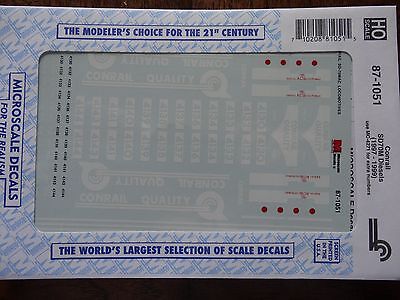 Microscale Decal HO #87-1051 Conrail Diesel - SD70MAC - Conrail Quality Scheme