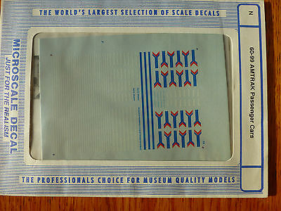 Microscale Decal N #60-99 Amtrak Passenger No red stripes with this item could