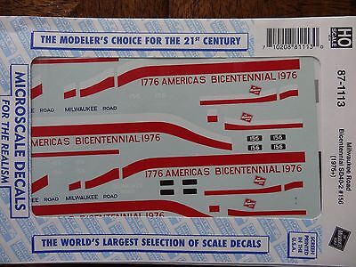 Microscale Decal HO #87-1113 MILW Diesel - SD40-2 - Bicentennial