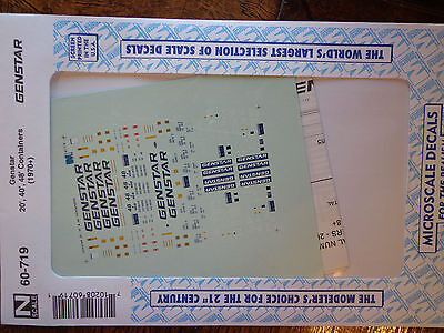 Microscale Decal N #60-719 Genstar 20', 40', 48' Containers (1970+) Container -