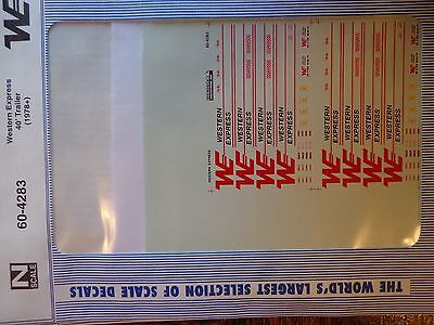 Microscale Decal N #60-4283 Western Express Trucking 40' Trailer1978+