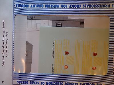 Microscale Decal N #60-4216 CDAC) Diesel - Yellow Lettering Dates:1996-97