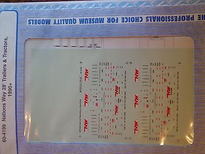 Microscale Decal N #60-4199 Nations Way Trailer - Tractor Dates:1990+