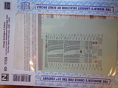 Microscale Decal N #60-1159 Chicago Burlington & Quincy (Colorado & Southern, F