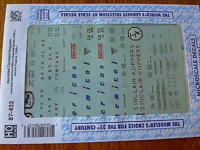 Microscale Decal HO #87-432 Assorted Covered Hoppers: American Chemical, Reynol