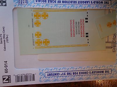 Microscale Decal N #60-914 Santa Fe Cabooses (1979+)-Caboose (Way Car) - Ce-1 t